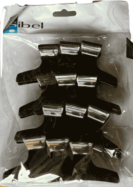 SIBEL PAQUET DE 12 PINCES CRABES NOIRE PLASTIQUES