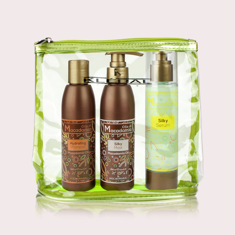 POCHETTE KLERAL MACADAMIA OIL SHAMPOING et CREME + SERUM