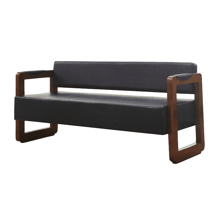 BANQUETTE NOIRE 3 PLACES K122 MANCHE BOIS